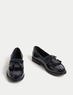 Patent Tassel Bow Loafers Image 2 of 3