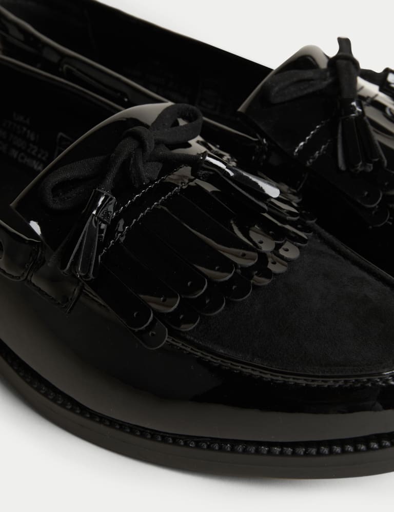 M&s on sale patent loafers