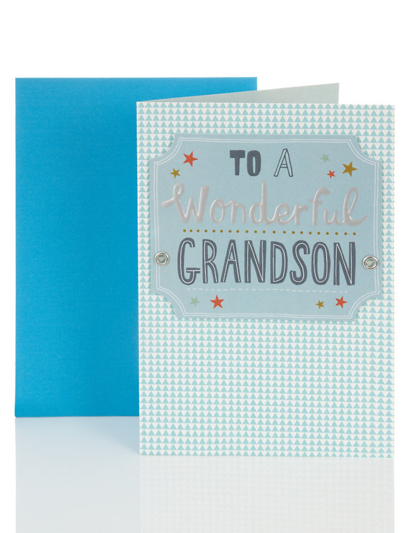 Patterned Grandson Birthday Card Image 1 of 2