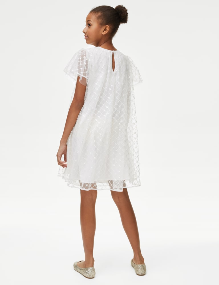 Patterned Sequin Dress 7 16 Yrs