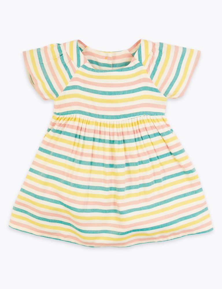 Patterned Short Sleeve Dress (0-3 Yrs) | M&S