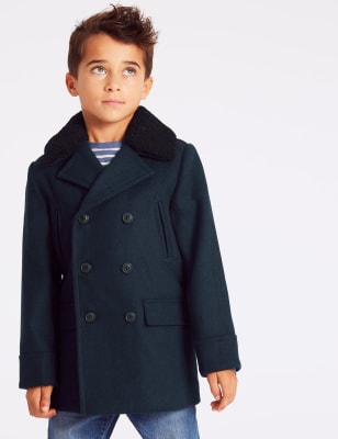 Pea Coat with Wool 3 16 Years M S