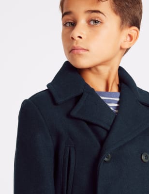 Boy peacoat cheap with hood