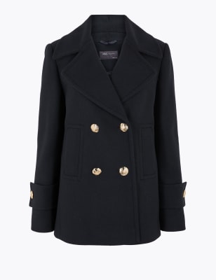 Pea Coat with Wool M S Collection M S