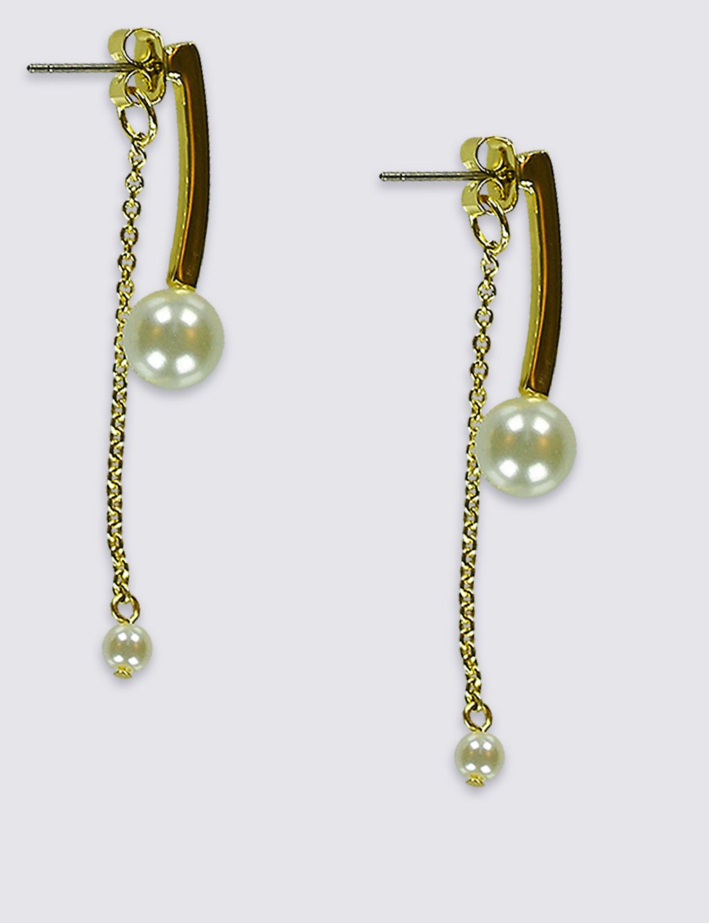 Pearl Chain Back Earrings 1 of 2