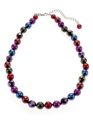 Pearl Effect & Multi-Faceted Necklace Image 1 of 1