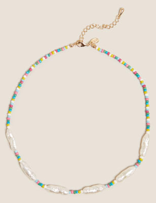 Pearl Effect Beaded Necklace Image 1 of 1