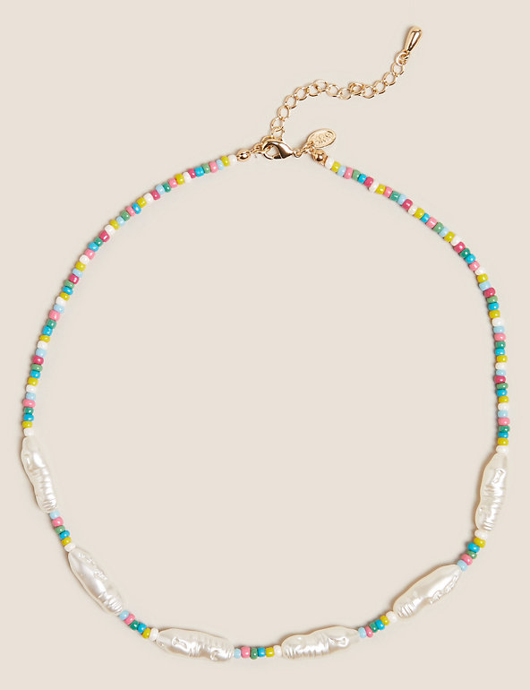 Pearl Effect Beaded Necklace Image 1 of 1