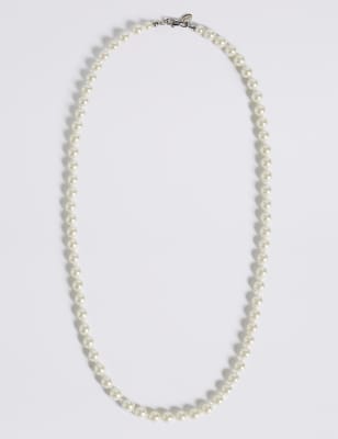 Pearl Effect Classic Mid Collar Necklace M S Collection M S