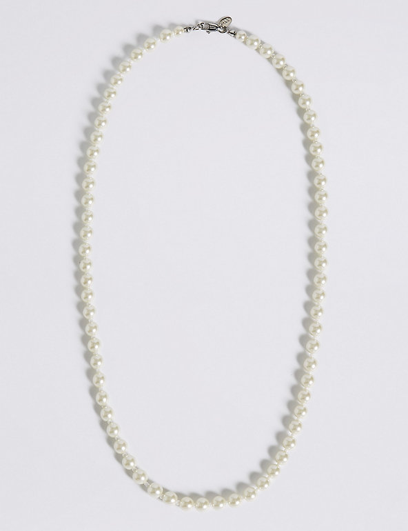 Pearl Effect Classic Mid Collar Necklace Image 1 of 2