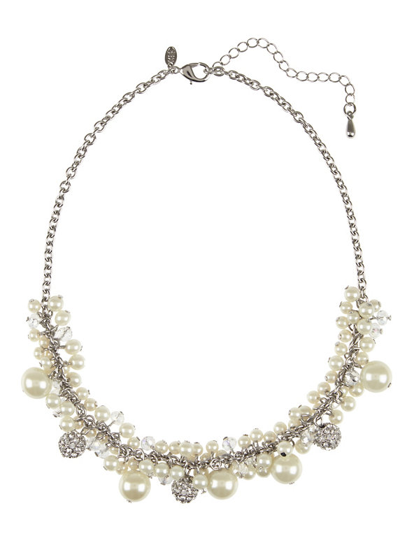 Pearl Effect Cluster Necklace Image 1 of 1