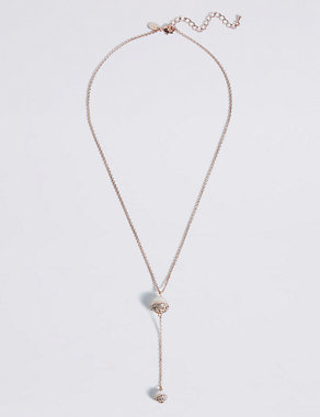 Pearl Effect Double Drop Necklace Image 2 of 3