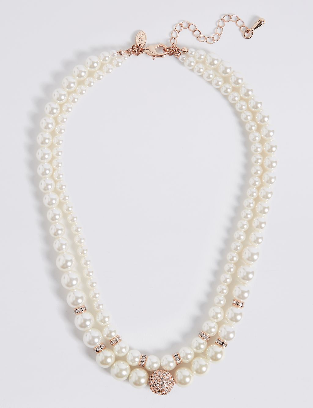 Pearl Effect Double Row Necklace 2 of 2