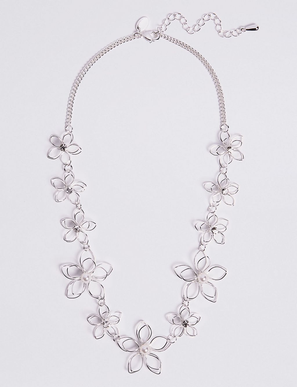 Pearl Effect Flower Necklace 2 of 2