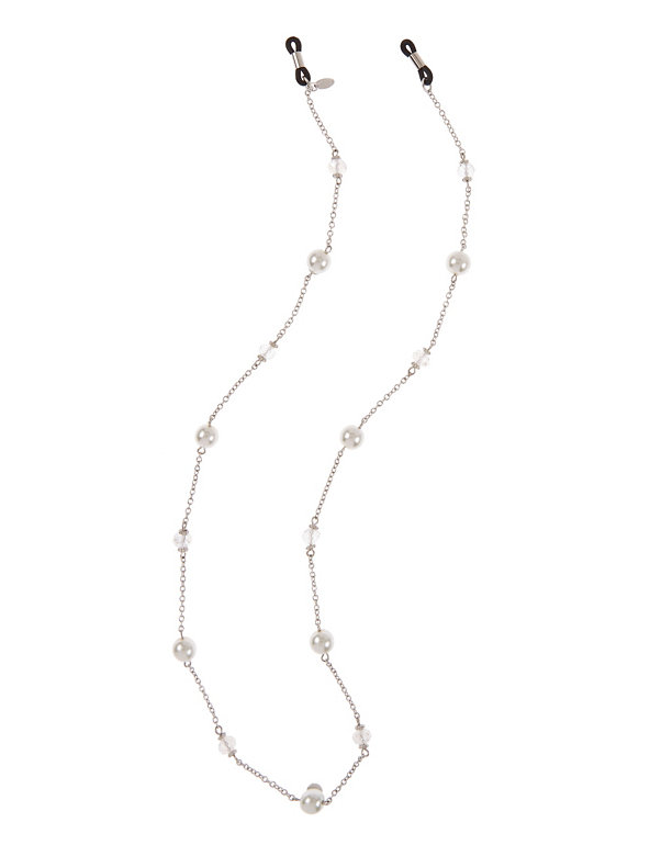 Pearl Effect Glass Chain Necklace Image 1 of 1