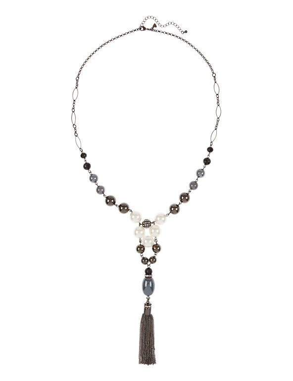 Pearl Effect Tassel Necklace Image 1 of 1