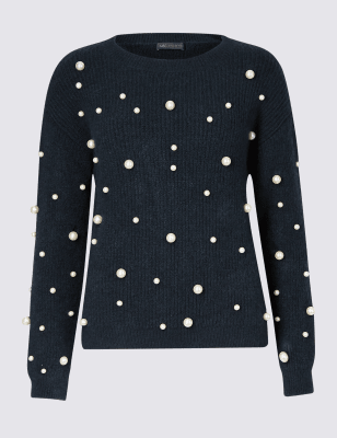 Pearls beaded outlet gradient jumper