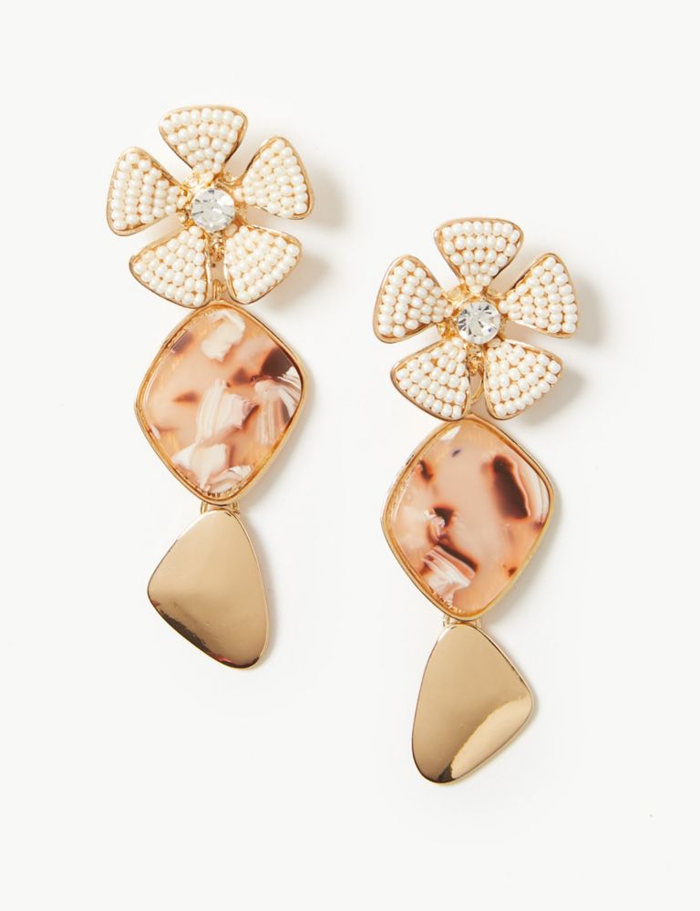 Pearl Flower Drop Earrings 1 of 1
