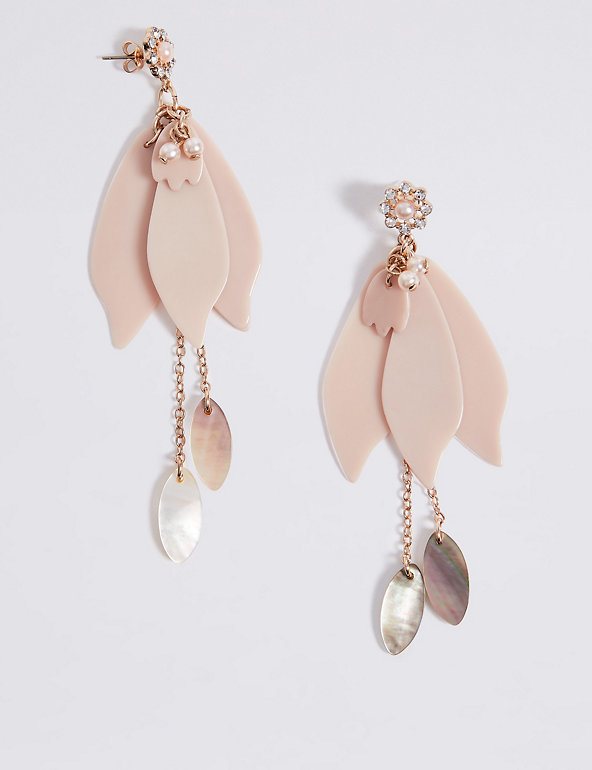 Pearl Petal Drop Earrings Image 1 of 2