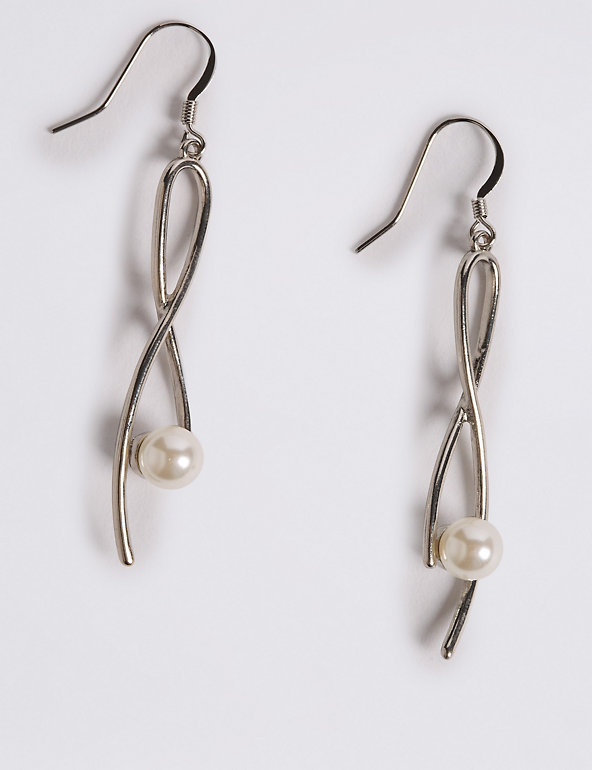 Pearl Twisted Drop Earrings Image 1 of 2