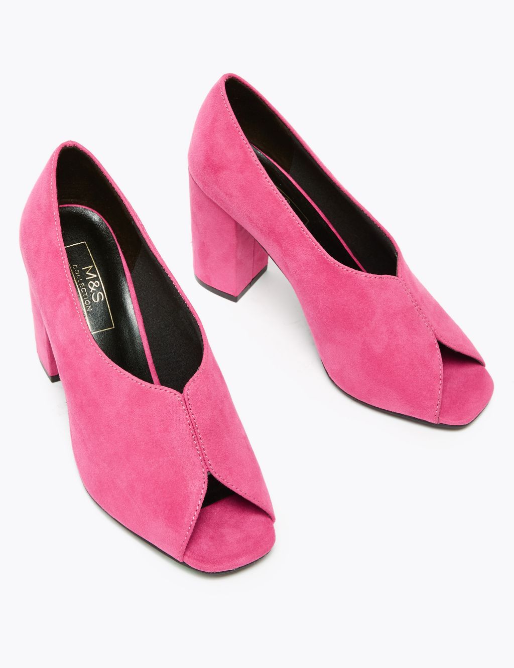 Peep Toe Block Heel Shoe Boot | M&S Collection | M&S