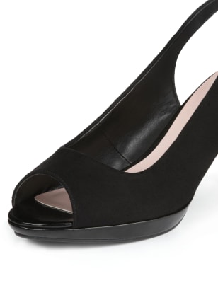 Black peep toe heels sales wide fit