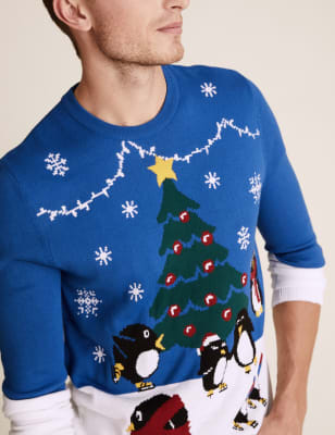 marks and spencer mens christmas jumpers