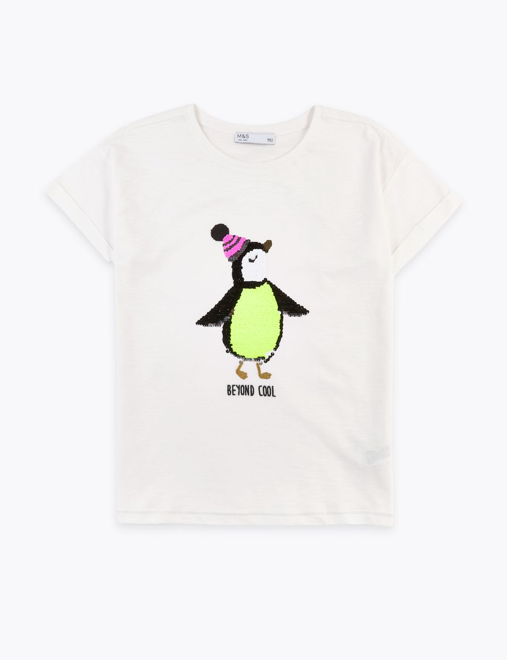 Penguin Sequin Print T-Shirt (3-16 Years) 1 of 6