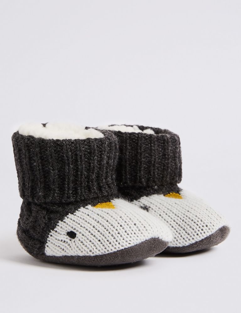 Penguin Slipper Booties (0-24 Months) 1 of 4