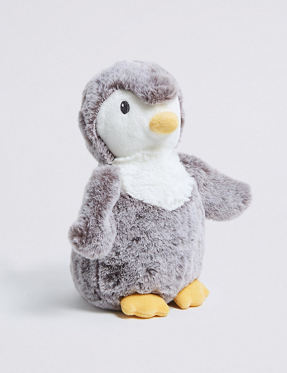 M&S PENGUIN SOFT TOY GREY WITH LOVE COMFORTER DOUDOU MARKS AND SPENCER 