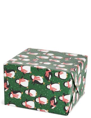 Penguins Jumbo Christmas Wrapping Paper 14m Image 1 of 2