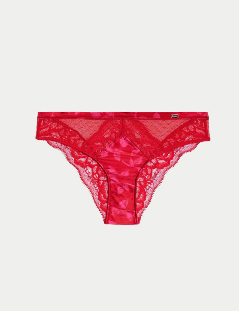 Floral Lace Brazilian Knickers Red, Knickers & Panties