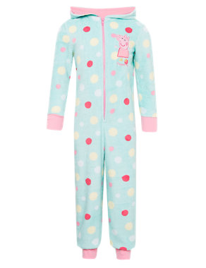 Peppa Pig™ Hooded Spotted Fleece Onesie with StayNEW™ (1-7 Years) Image 2 of 5