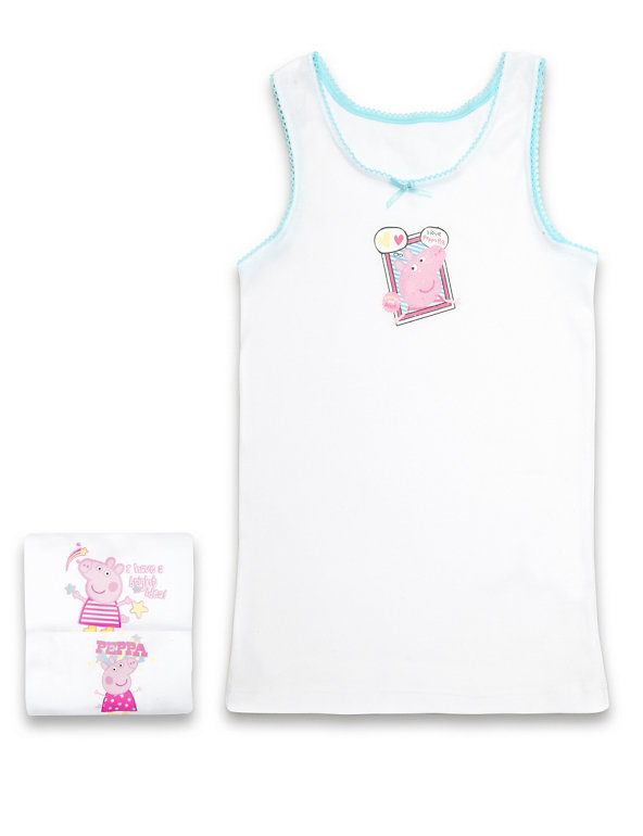 Peppa Pig™ Pure Cotton Vests (1-7 Years) Image 1 of 1