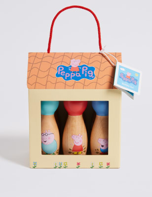 peppa pig wooden skittles set