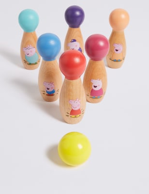 peppa pig wooden skittles set