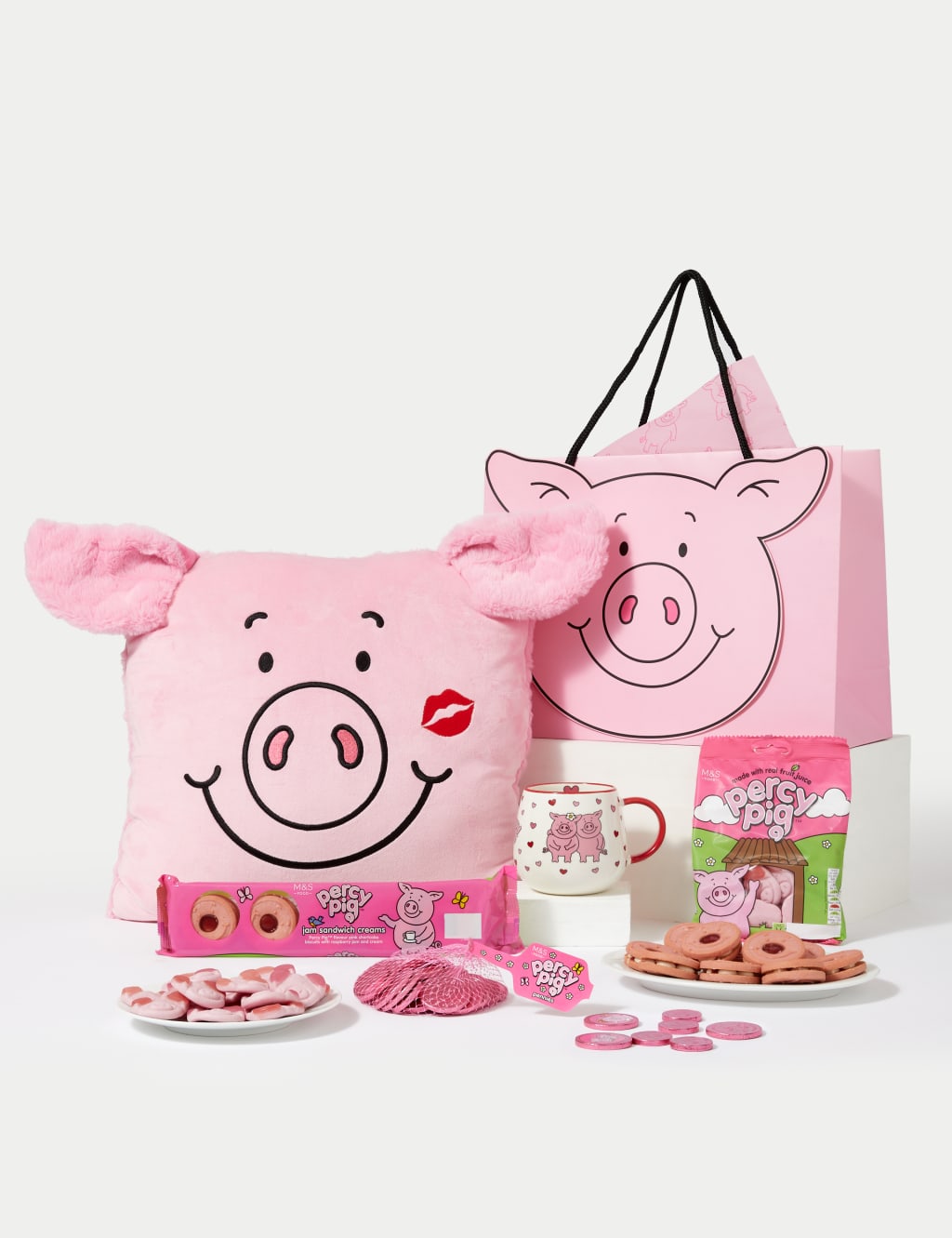 Percy pig shopping bag top