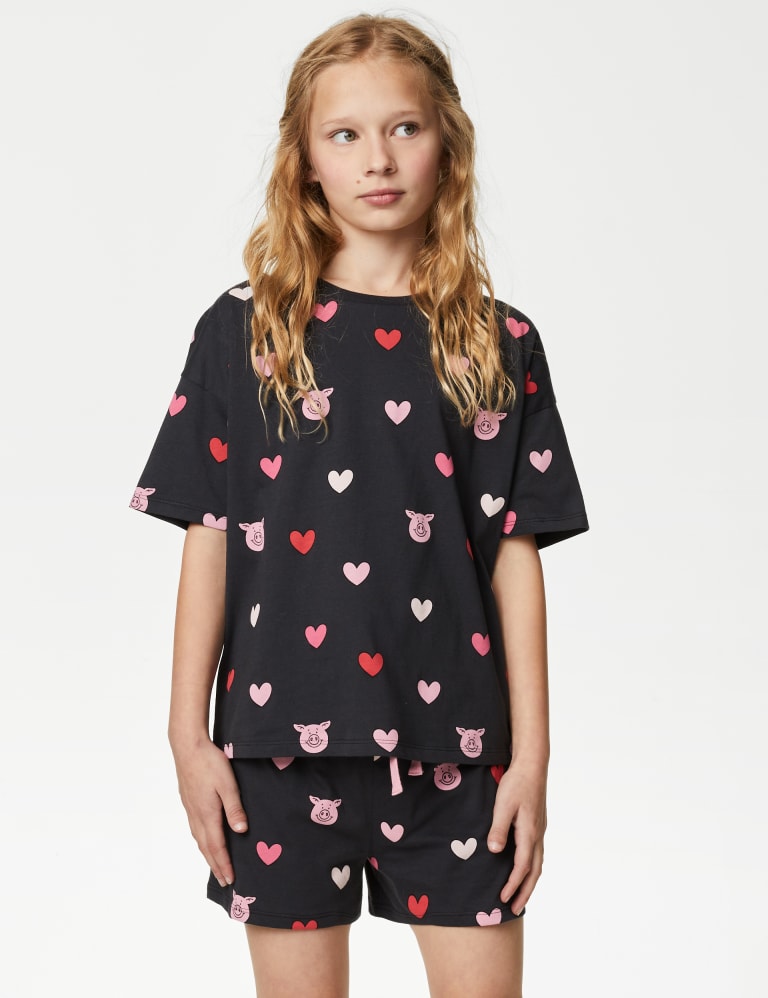 Percy Pig™ Heart Pyjamas (2-16 Yrs) 1 of 5