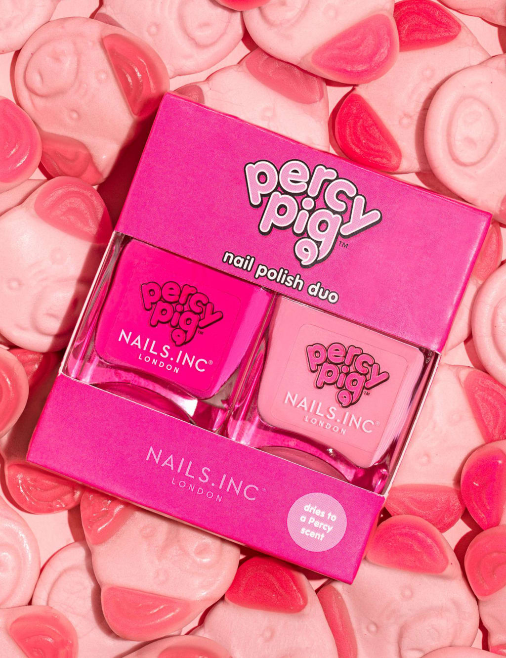 Percy Pig Scented Nail Polish Duo Nails Inc. M&S
