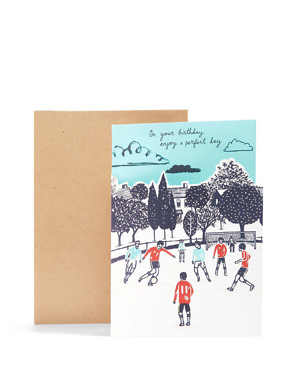 Perfect Day Football Scene Birthday Card Image 1 of 2