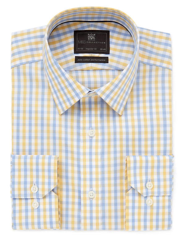 Performance Non-Iron Pure Cotton Gingham Checked Shirt Image 1 of 1