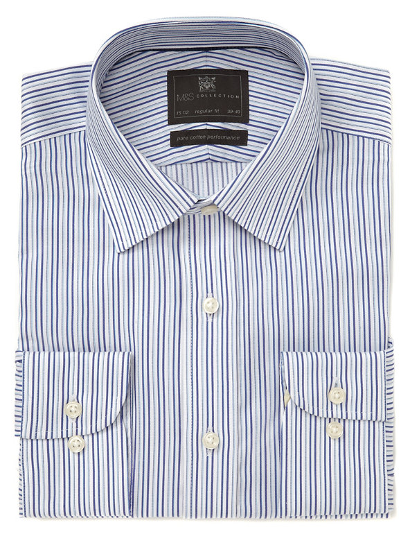 Performance Pure Cotton Non-Iron Multi-Striped Shirt Image 1 of 1