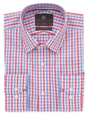 Performance Pure Cotton Slim Fit Non-Iron Gingham Checked Shirt Image 1 of 1