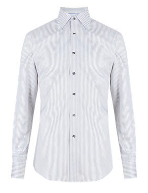 Performance Pure Cotton Slim Fit Non-Iron Striped Shirt Image 2 of 6