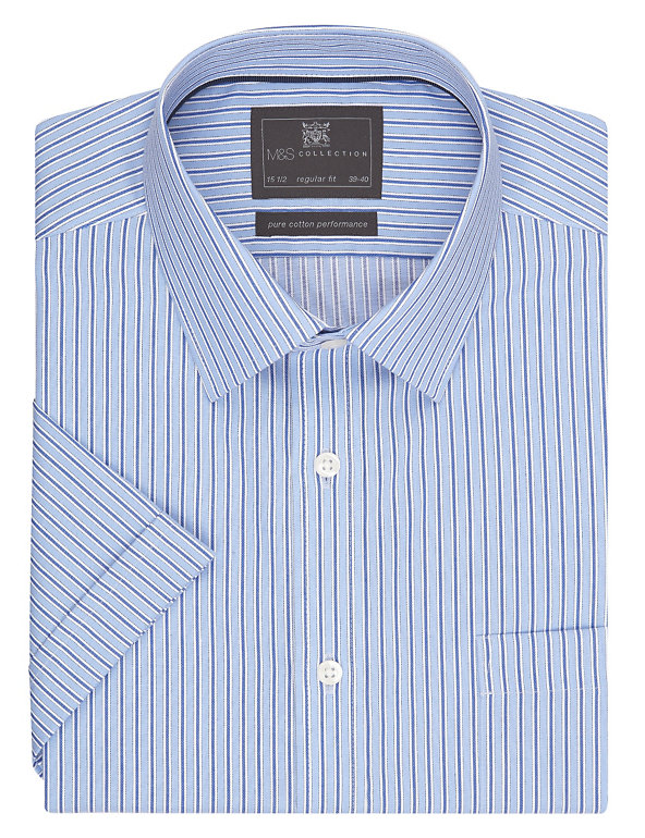 Performance Pure Cotton Striped Twill Shirt Image 1 of 1