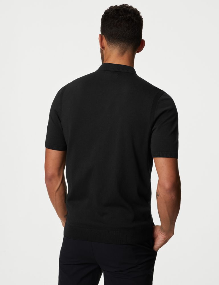 Performance Zip Up Knitted Polo Shirt 5 of 6