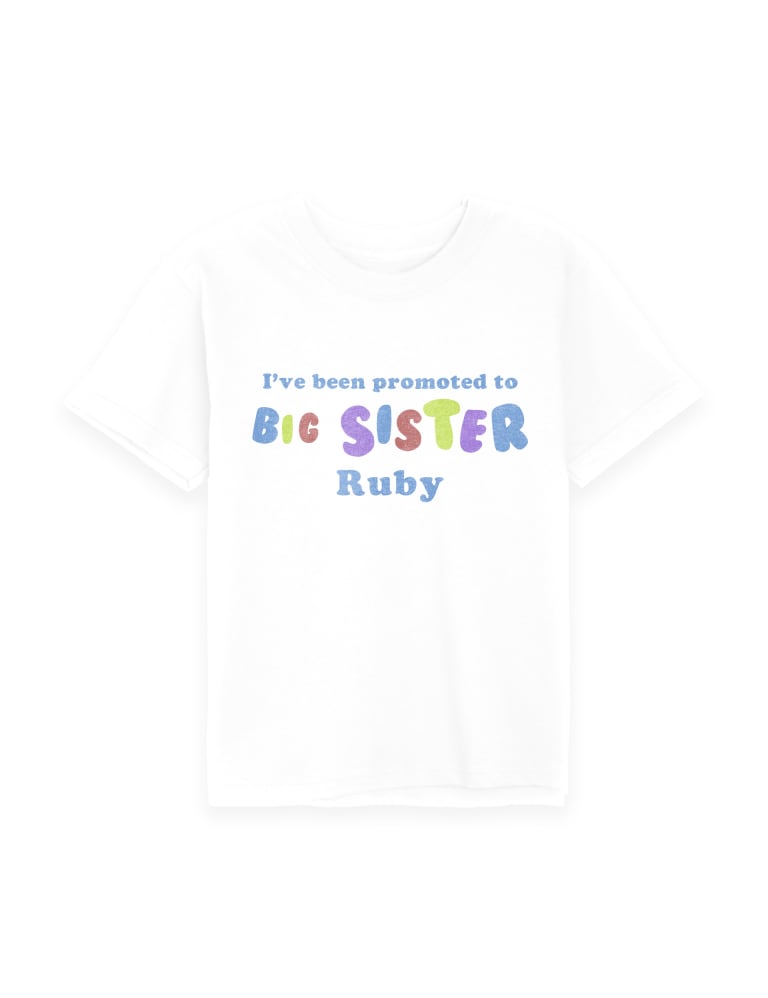 Personalised big sister t shirt sale