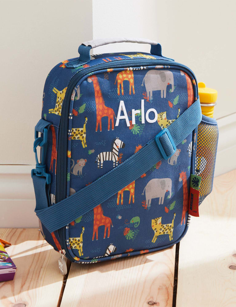 Personalised Blue Safari Lunch Bag, My 1st Years