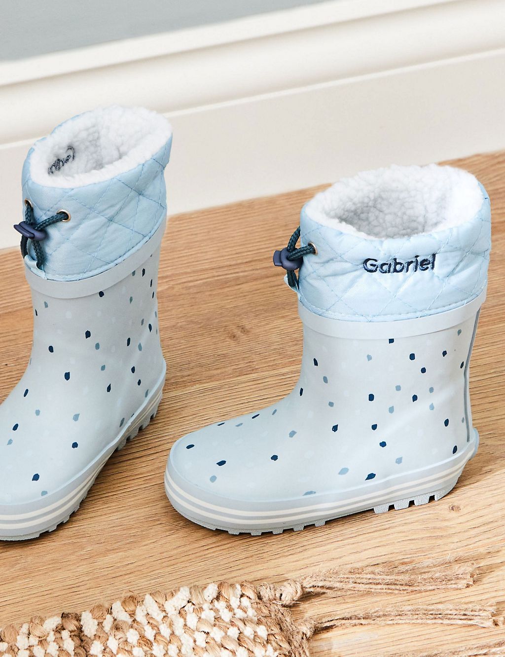 Personalised Blue Spot Wellies (4 Small-10 Small) 2 of 4