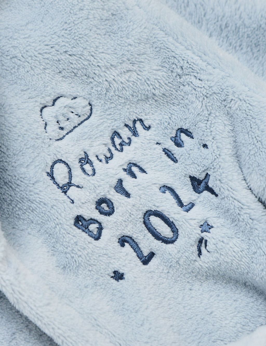 Personalised Born in 2024 Ivory Fleece Robe with Ears (0-12 Mths) 1 of 4